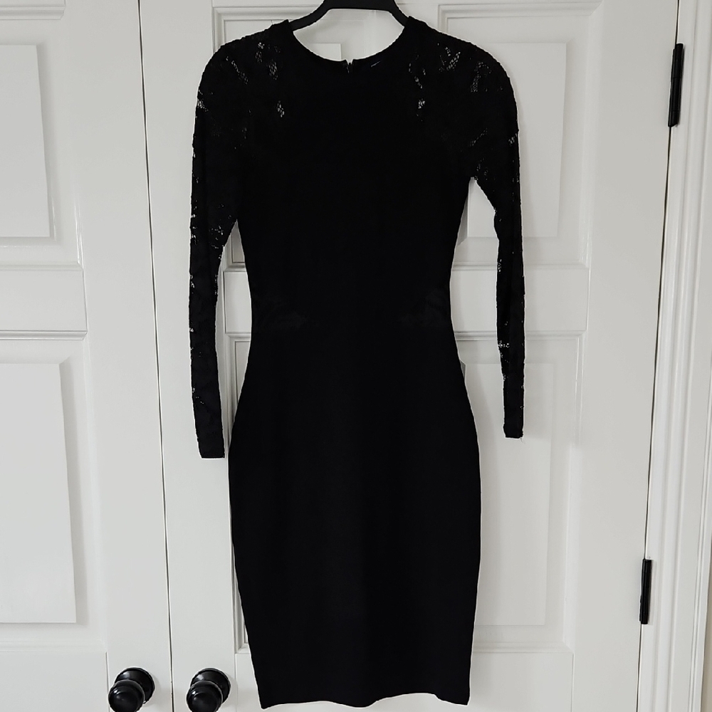French Connection Black Bodycon Long Sleeve Dress. NEVER WORN